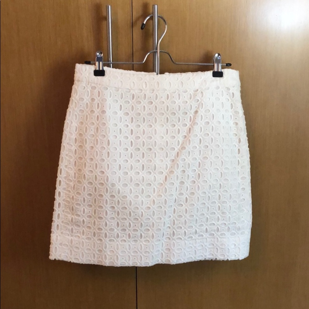 J Crew white eyelet skirt